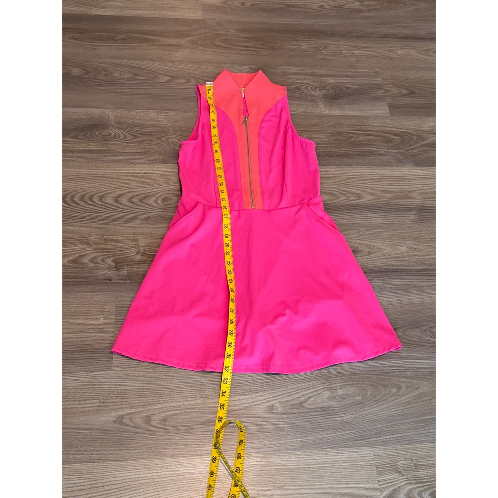 SSYS The Label Pink Orange Colorblock Zip Front Active Tennis Dress size Small - Picture 4 of 7